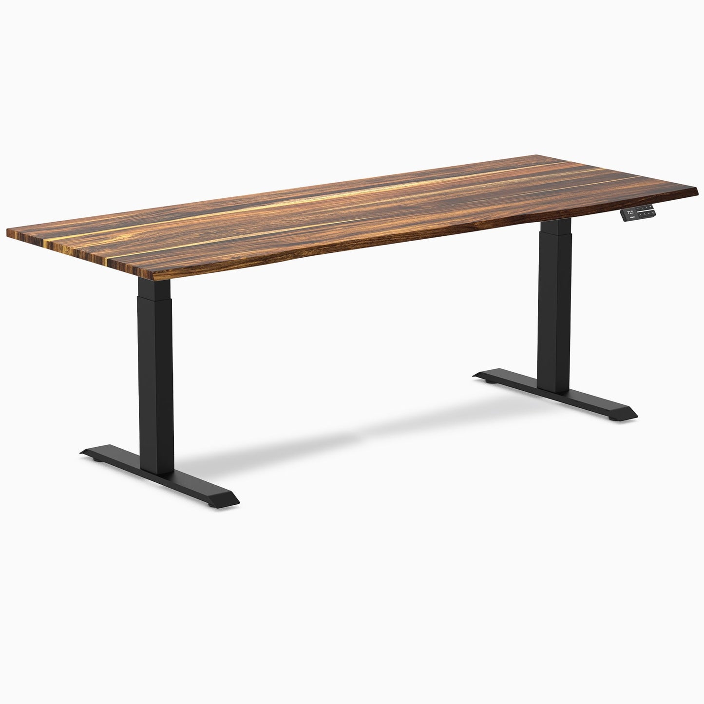 Desky - Dual Hardwood Sit Stand Desk - Pheasant wood / 72 X 30 Inches / Gray - Serious Techies