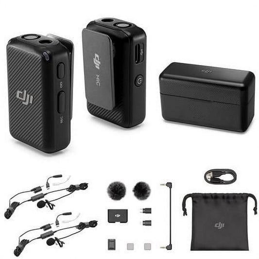 DJI - Mic 2-Person Digital Wireless Microphone System with 2X Lavalier Mics, 2.4 Ghz - Serious Techies