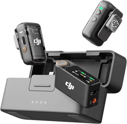 DJI - Mic 2, Wireless, Noise Cancelling Lavalier Microphone, Black, 1 - Serious Techies