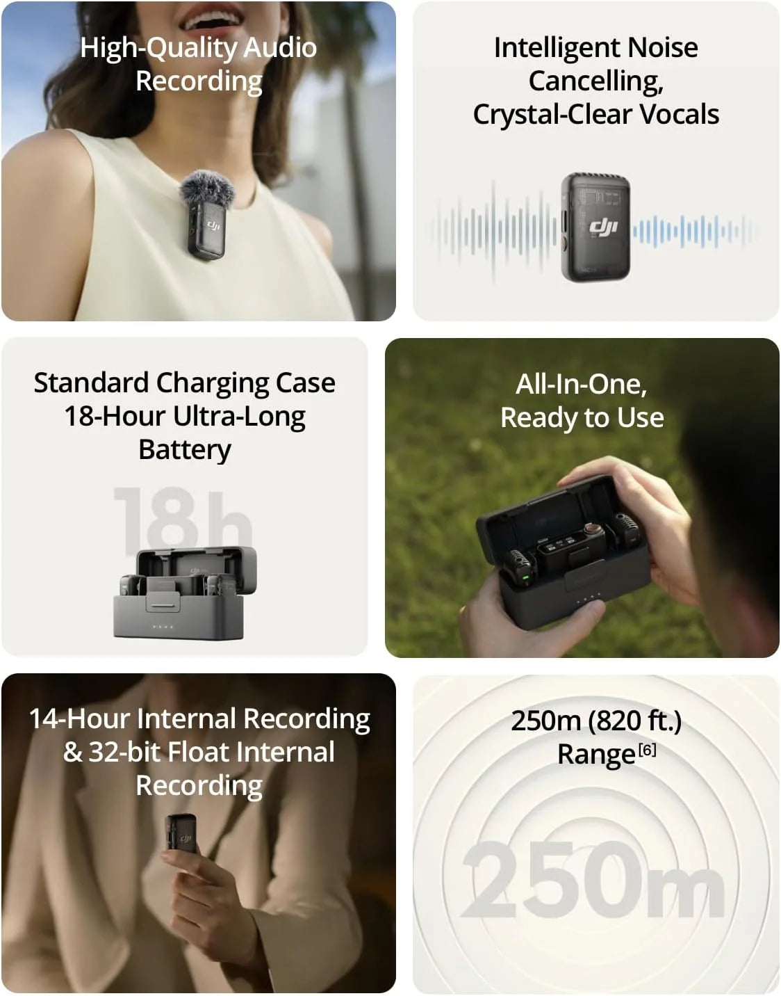 DJI - Mic 2, Wireless, Noise Cancelling Lavalier Microphone, Black, 1 - Serious Techies