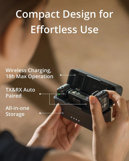 DJI - Mic 2, Wireless, Noise Cancelling Lavalier Microphone, Black, 1 - Serious Techies