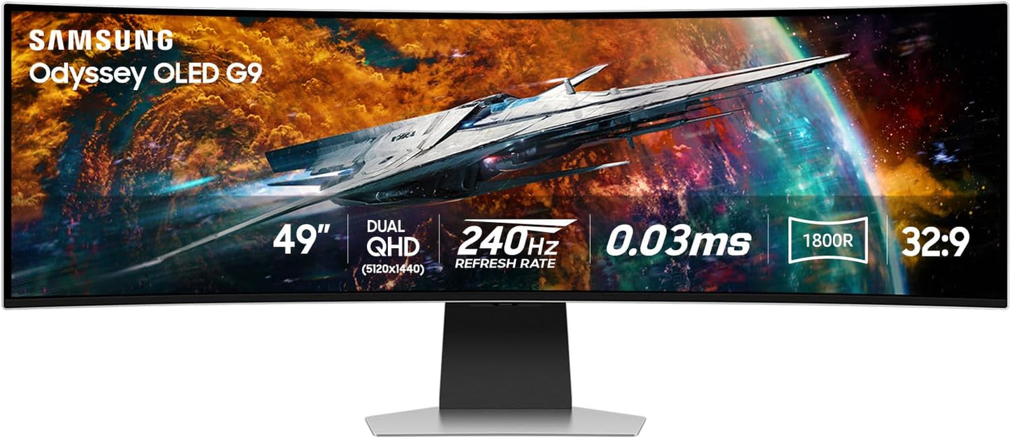 Samsung - 49" Odyssey OLED G9 (G95SC) Series Curved Smart Gaming Monitor W QD-OLED, 240Hz, 0.03Ms, AMD Freestyle Premium Pro, G-Sync Compatible, Dual QHD, Neo Quantum Processor Pro, LS49CG954SNXZA - Serious Techies