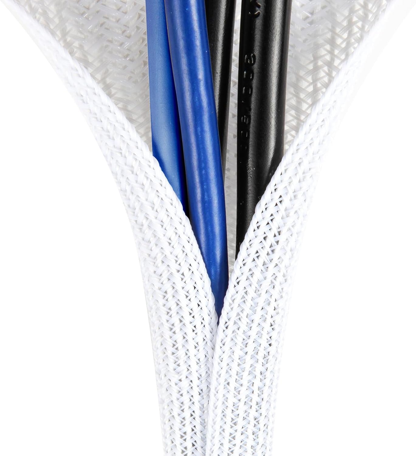 AGPTEK - Cable Sleeve Cover, 25Ft - 4/5 Inch Desk Cord Organizer Cable Hider, Home Office Wire Management Computer TV Wire Loom Tubing, Pet Proof Cord Protector, from Cat Dog Chewing, White - Serious Techies