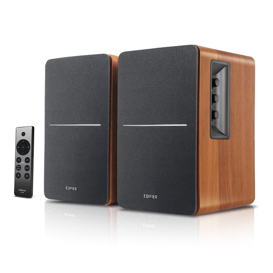 Edifier - R1280Dbs Active Bluetooth Bookshelf Speakers - Optical Input - 2.0 Wireless Studio Monitor Speaker - 42W RMS with Subwoofer Line Out - Wood Grain - Serious Techies