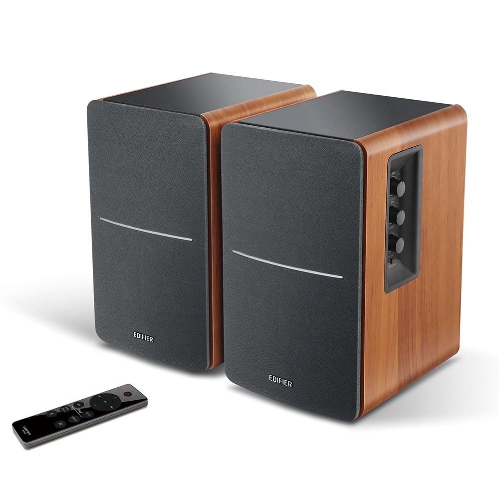 Edifier - R1280Dbs Active Bluetooth Bookshelf Speakers - Optical Input - 2.0 Wireless Studio Monitor Speaker - 42W RMS with Subwoofer Line Out - Wood Grain - Serious Techies