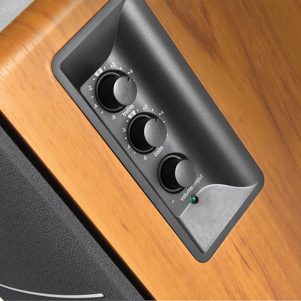 Edifier - R1280Dbs Active Bluetooth Bookshelf Speakers - Optical Input - 2.0 Wireless Studio Monitor Speaker - 42W RMS with Subwoofer Line Out - Wood Grain - Serious Techies
