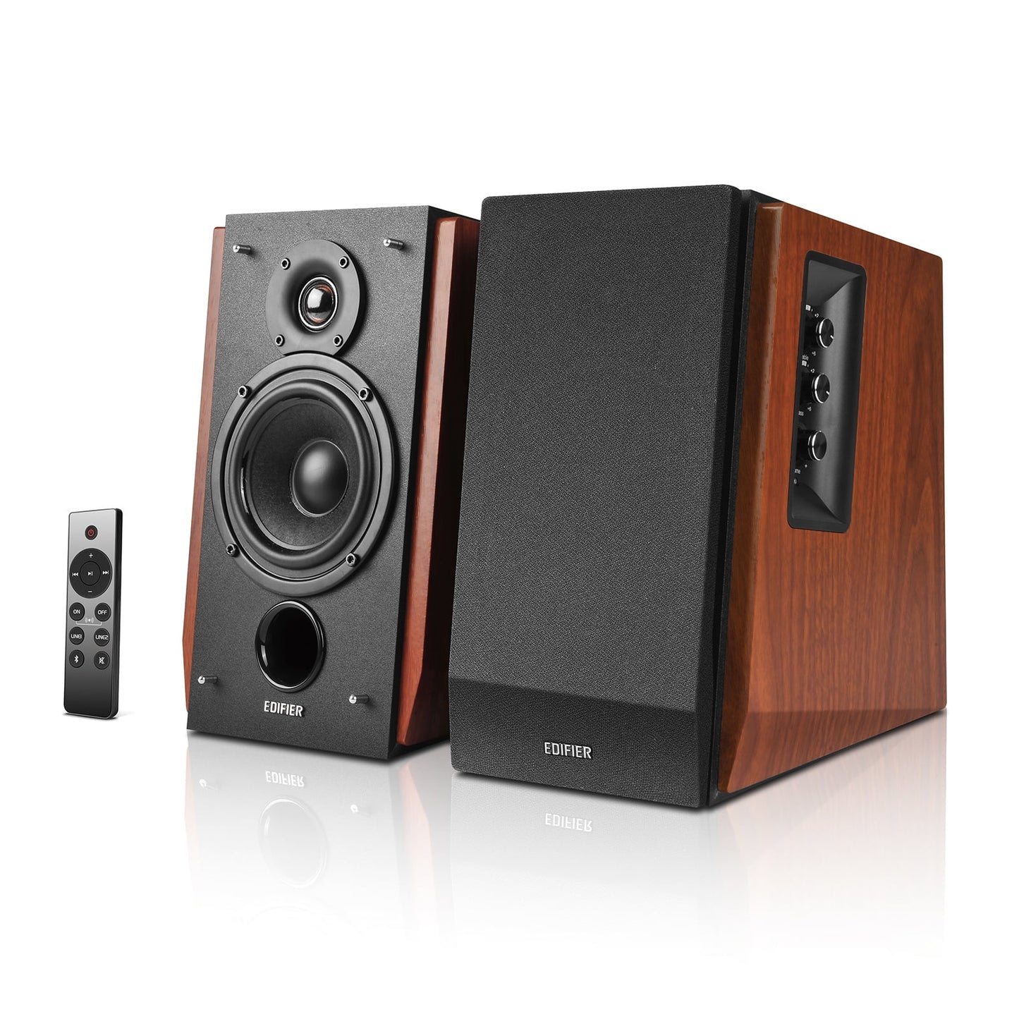 Edifier - R1700Bts Active Bookshelf Speakers - Bluetooth V5.0, 2.0 Wireless near Field Studio Monitor Speaker - 66W RMS with Subwoofer Line Out - Wooden Enclosure - Serious Techies