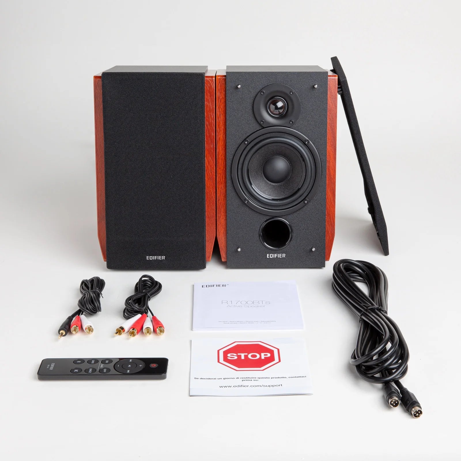Edifier - R1700Bts Active Bookshelf Speakers - Bluetooth V5.0, 2.0 Wireless near Field Studio Monitor Speaker - 66W RMS with Subwoofer Line Out - Wooden Enclosure - Serious Techies