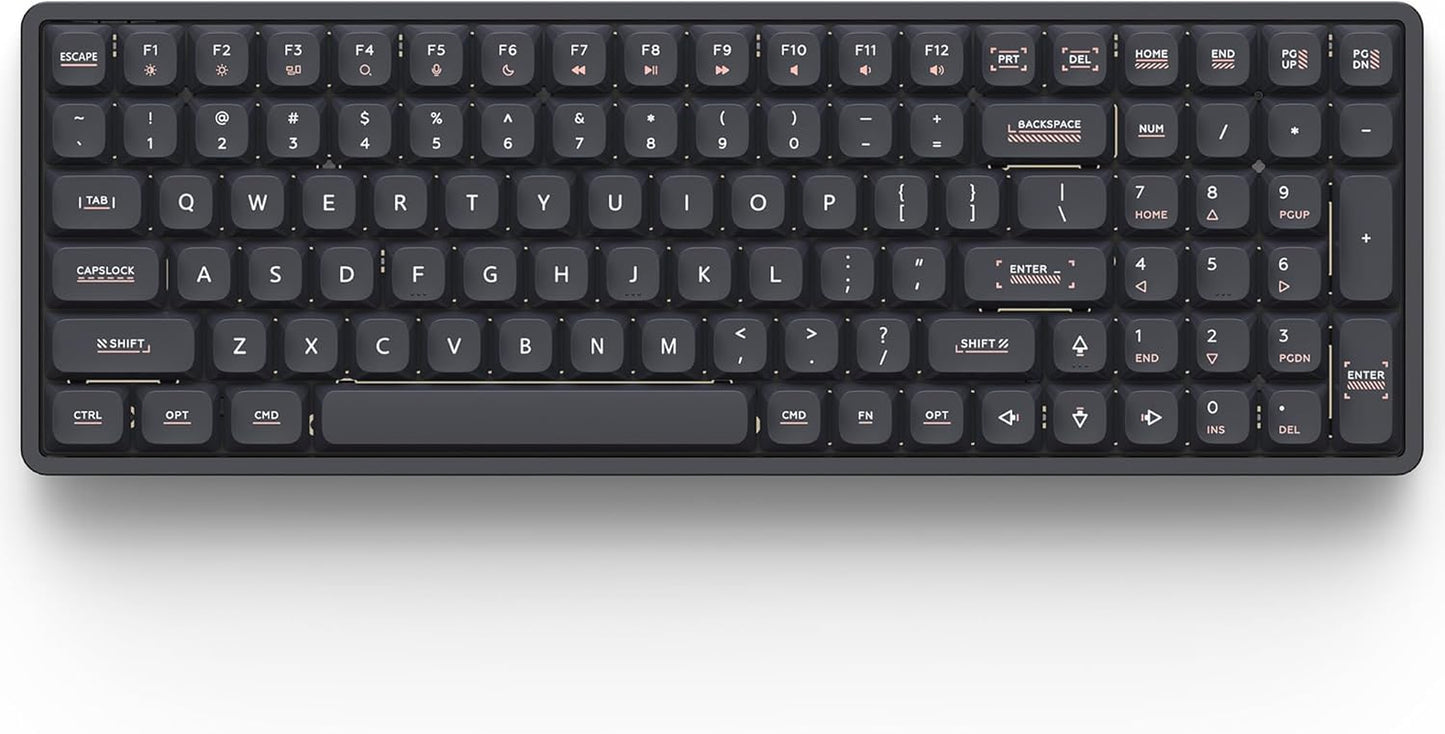 Magi75 Low Profile Wireless Mechanical Keyboard 75% Layout, Hot-Swappable, RGB Backlit, Full Aluminum, via Customizable, Mac/Windows/Linux, Tri-Mode
