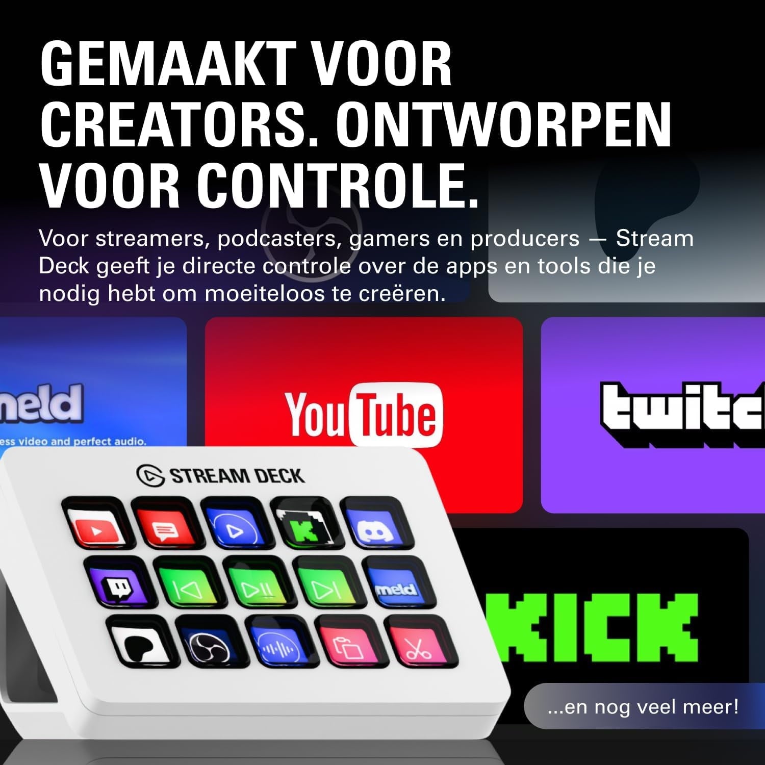 Elgato - Stream Deck MK.2 White – Studio Controller, 15 Macro Keys, Trigger Actions in Apps and Software like OBS - Serious Techies Twitch, Youtube and More, Works with Mac and PC