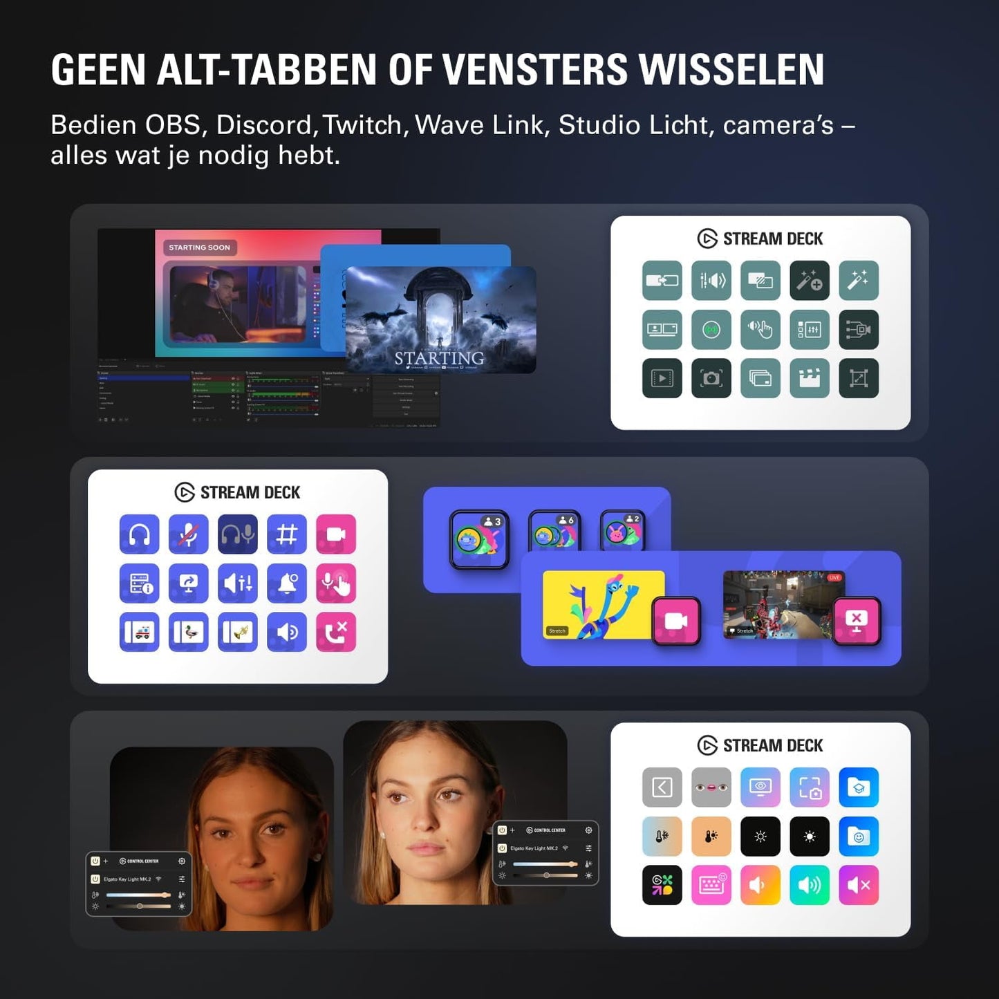 Elgato - Stream Deck MK.2 White – Studio Controller, 15 Macro Keys, Trigger Actions in Apps and Software like OBS - Serious Techies Twitch, Youtube and More, Works with Mac and PC