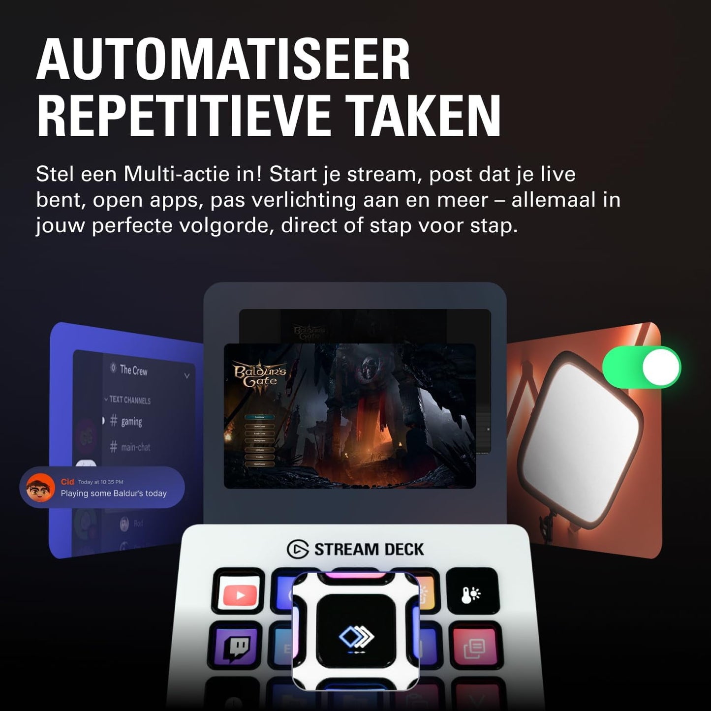 Elgato - Stream Deck MK.2 White – Studio Controller, 15 Macro Keys, Trigger Actions in Apps and Software like OBS - Serious Techies Twitch, Youtube and More, Works with Mac and PC