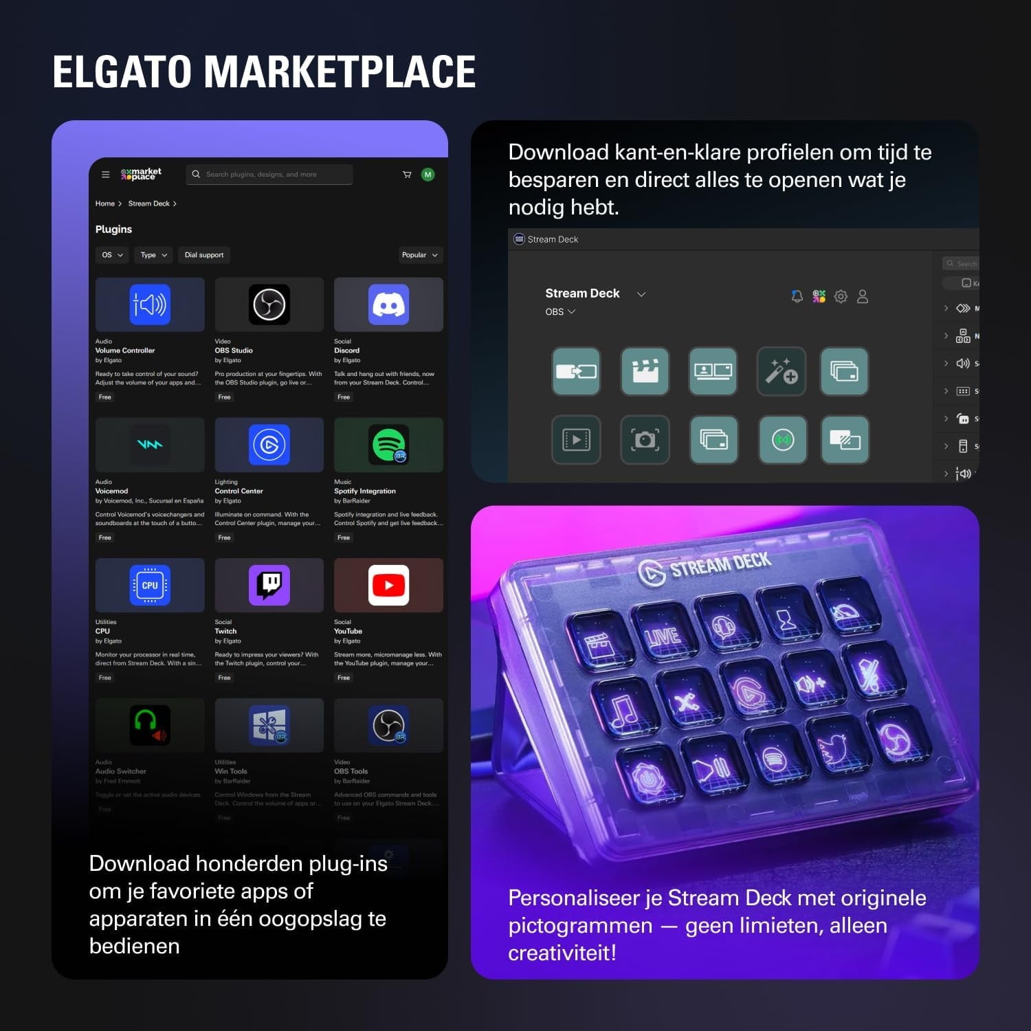 Elgato - Stream Deck MK.2 White – Studio Controller, 15 Macro Keys, Trigger Actions in Apps and Software like OBS - Serious Techies Twitch, Youtube and More, Works with Mac and PC