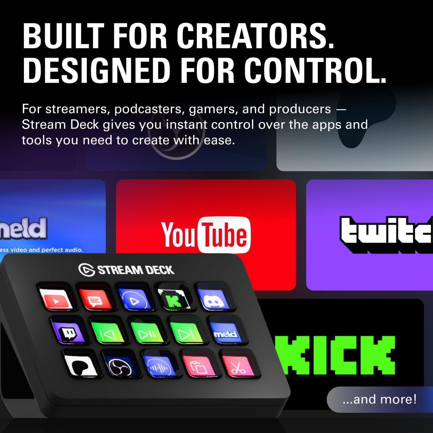 Elgato - Stream Deck MK.2 White – Studio Controller, 15 Macro Keys, Trigger Actions in Apps and Software like OBS - Serious Techies Twitch, Youtube and More, Works with Mac and PC
