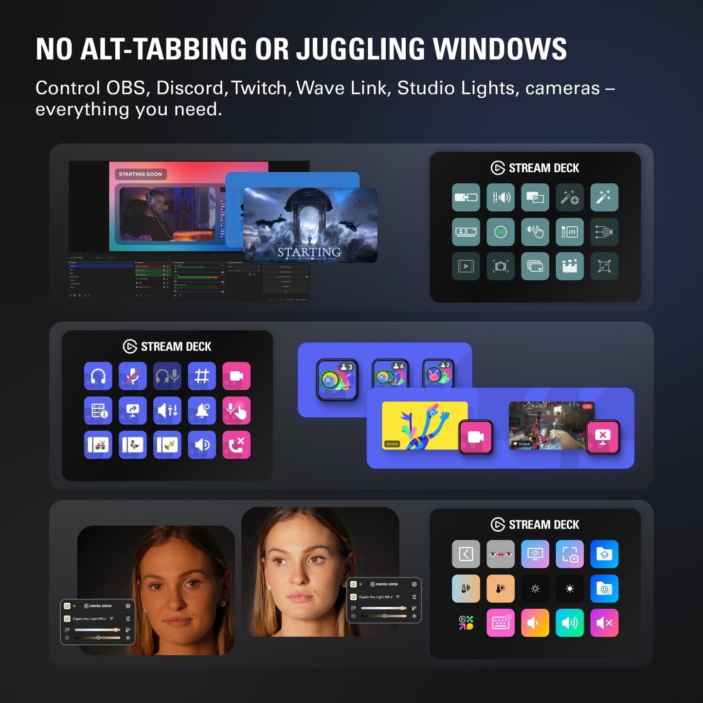 Elgato - Stream Deck MK.2 White – Studio Controller, 15 Macro Keys, Trigger Actions in Apps and Software like OBS - Serious Techies Twitch, Youtube and More, Works with Mac and PC