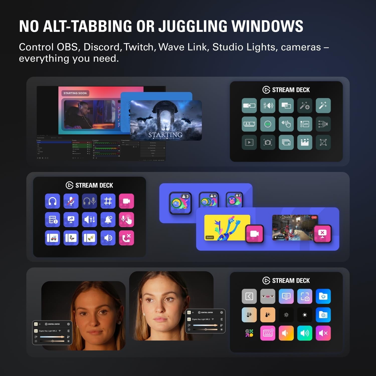 Elgato - Stream Deck MK.2 White – Studio Controller, 15 Macro Keys, Trigger Actions in Apps and Software like OBS - Serious Techies Twitch, Youtube and More, Works with Mac and PC