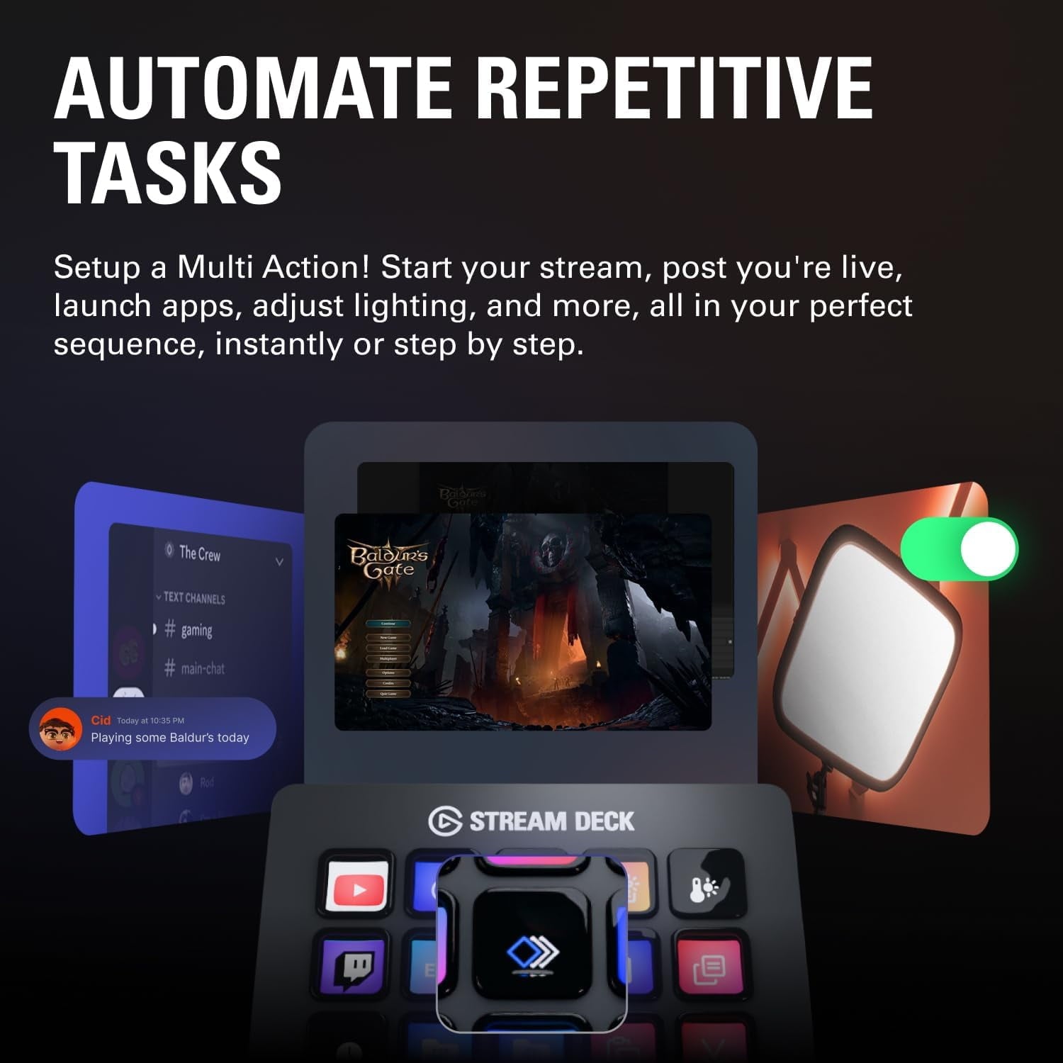 Elgato - Stream Deck MK.2 White – Studio Controller, 15 Macro Keys, Trigger Actions in Apps and Software like OBS - Serious Techies Twitch, Youtube and More, Works with Mac and PC