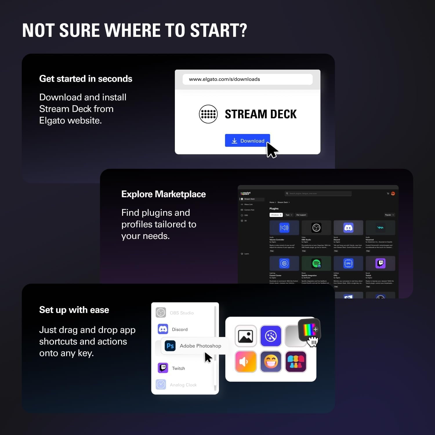 Elgato - Stream Deck MK.2 White – Studio Controller, 15 Macro Keys, Trigger Actions in Apps and Software like OBS - Serious Techies Twitch, Youtube and More, Works with Mac and PC