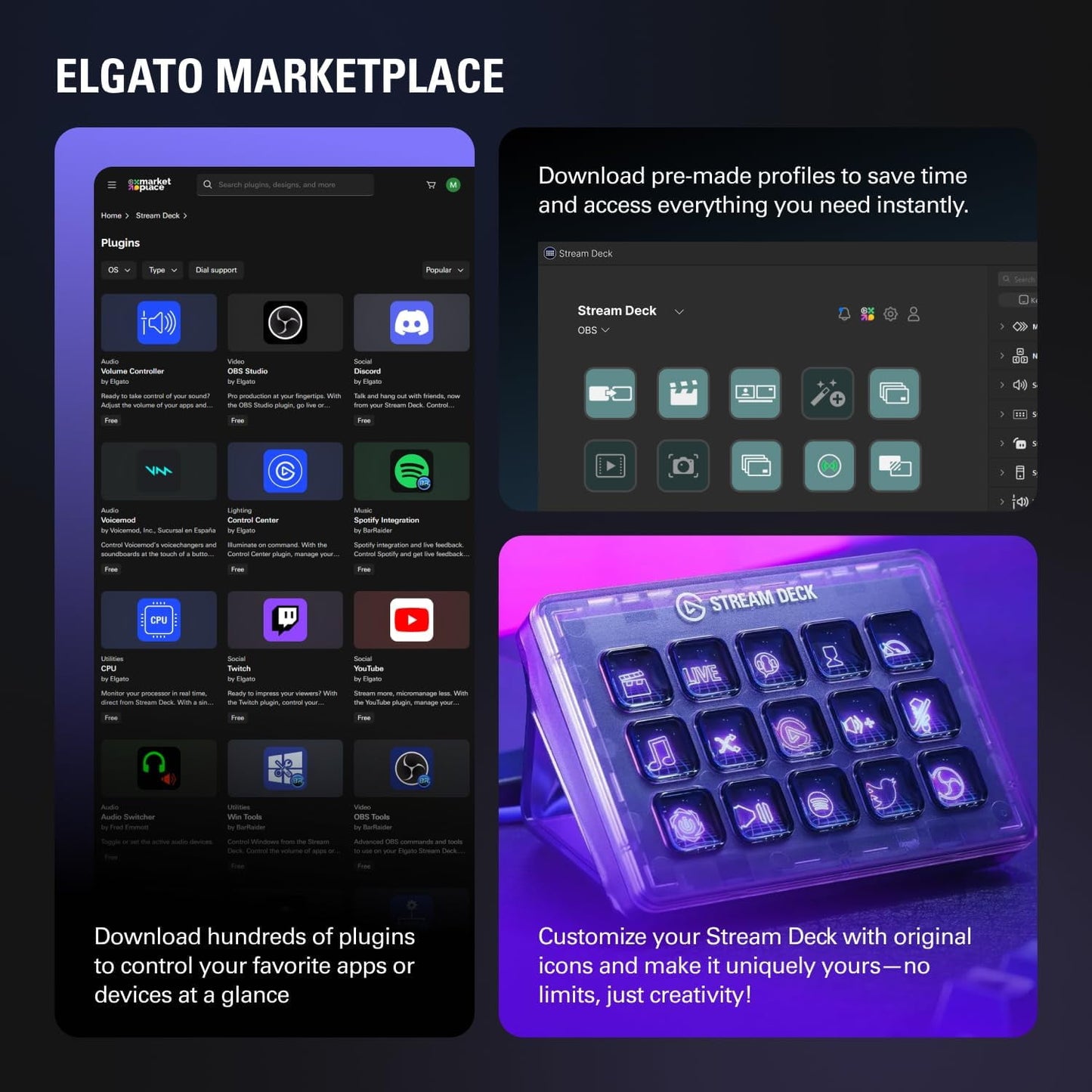 Elgato - Stream Deck MK.2 White – Studio Controller, 15 Macro Keys, Trigger Actions in Apps and Software like OBS - Serious Techies Twitch, Youtube and More, Works with Mac and PC