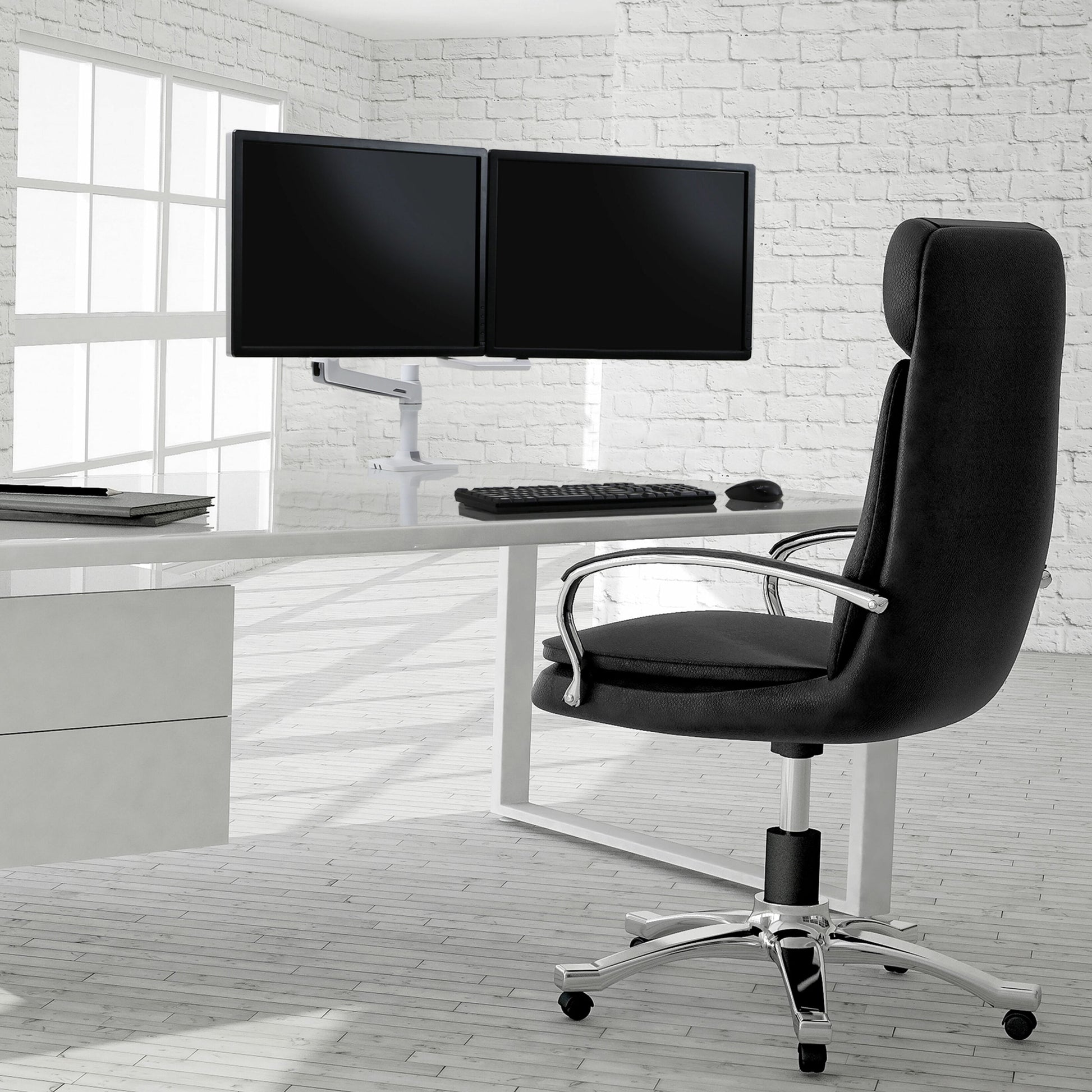 Ergotron - Desk Mount for LCD Monitor - White - 2 Display(S) Supported27" Screen Support - 22 Lb Load Capacity - 75 X 75, 100 X 100 VESA Standard - Serious Techies