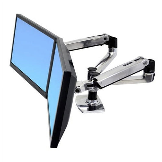 Ergotron - ERG45245026, 45245026 LX Dual Side-By-Side Arm, 1 Each, Silver - Serious Techies