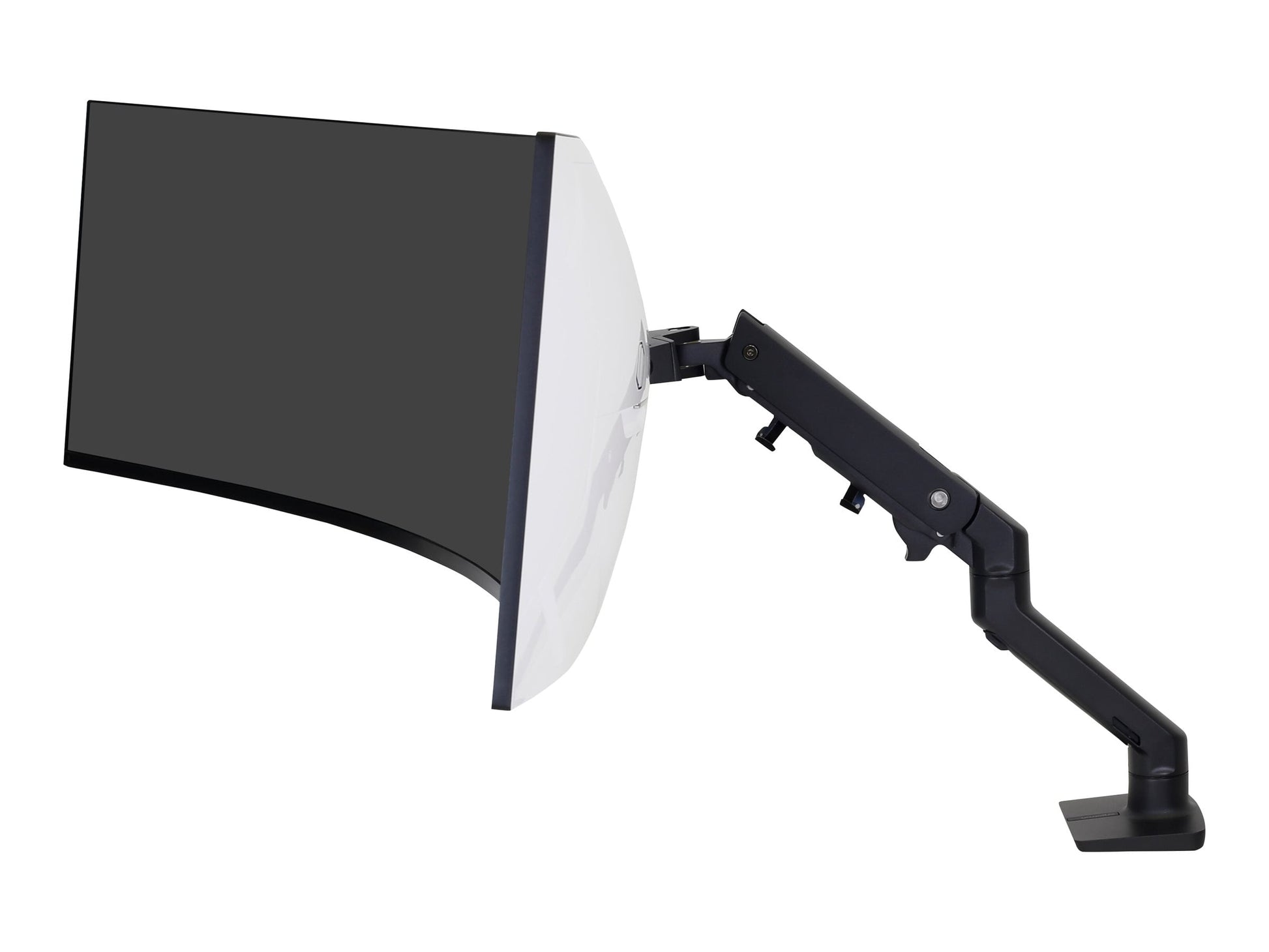 Ergotron - HX Ultrawide Monitor Arm Desk Mount Screens 20-42 Lbs Matte Black - Serious Techies