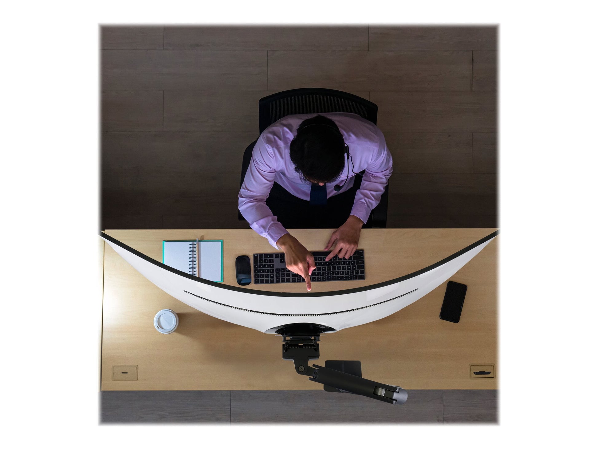 Ergotron - HX Ultrawide Monitor Arm Desk Mount Screens 20-42 Lbs Matte Black - Serious Techies