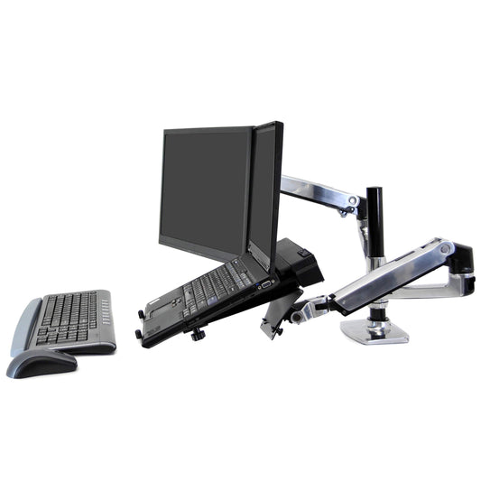 Ergotron – LX Vertical Stacking Dual Monitor Arm, VESA Desk Mount – for 2 Monitors up to 24 Inches, 7 to 20 Lbs Each – Polished Aluminum - Serious Techies