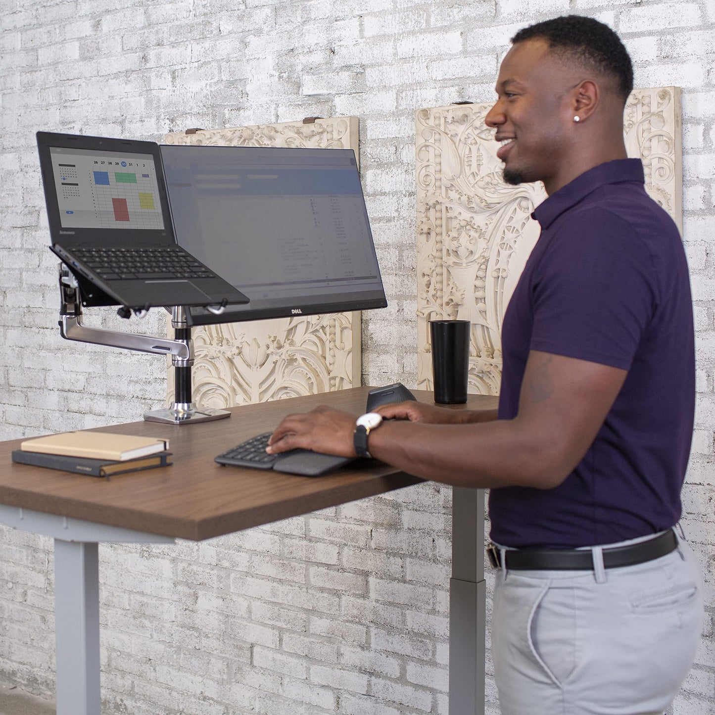 Ergotron – LX Vertical Stacking Dual Monitor Arm, VESA Desk Mount – for 2 Monitors up to 24 Inches, 7 to 20 Lbs Each – Polished Aluminum - Serious Techies