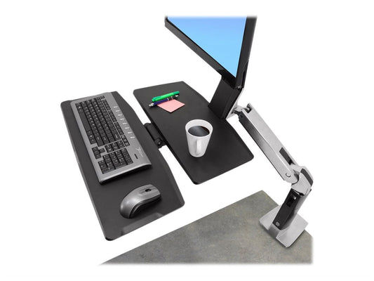 Ergotron - Workfit-A Sit-Stand Workstation W/Worksurface+, LCD LD Monitor, Aluminum/Black - Serious Techies
