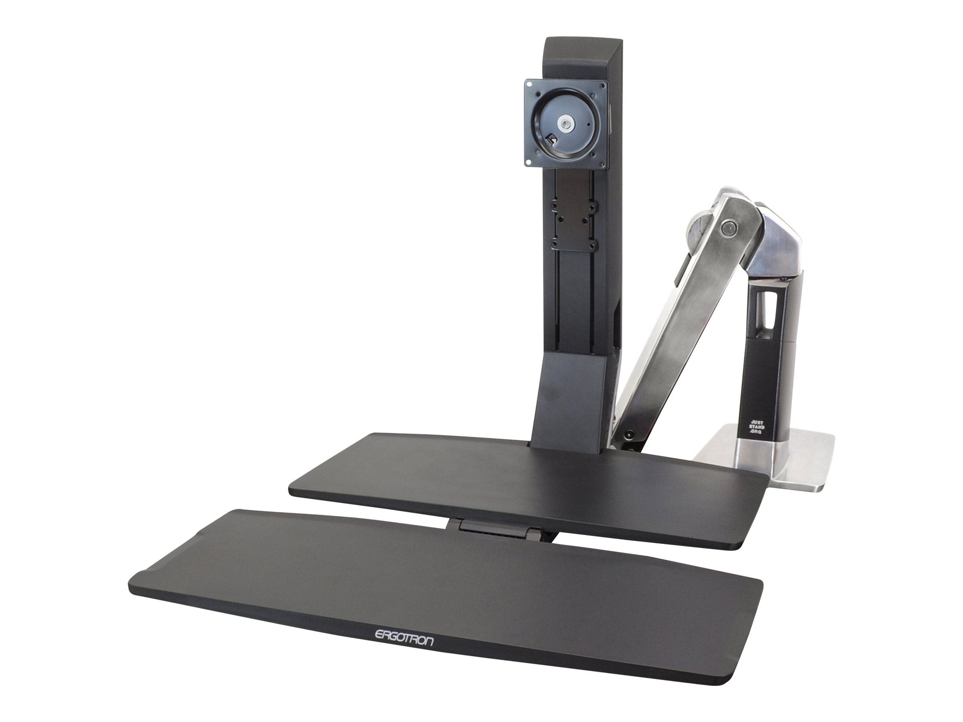 Ergotron - Workfit-A Sit-Stand Workstation W/Worksurface+, LCD LD Monitor, Aluminum/Black - Serious Techies