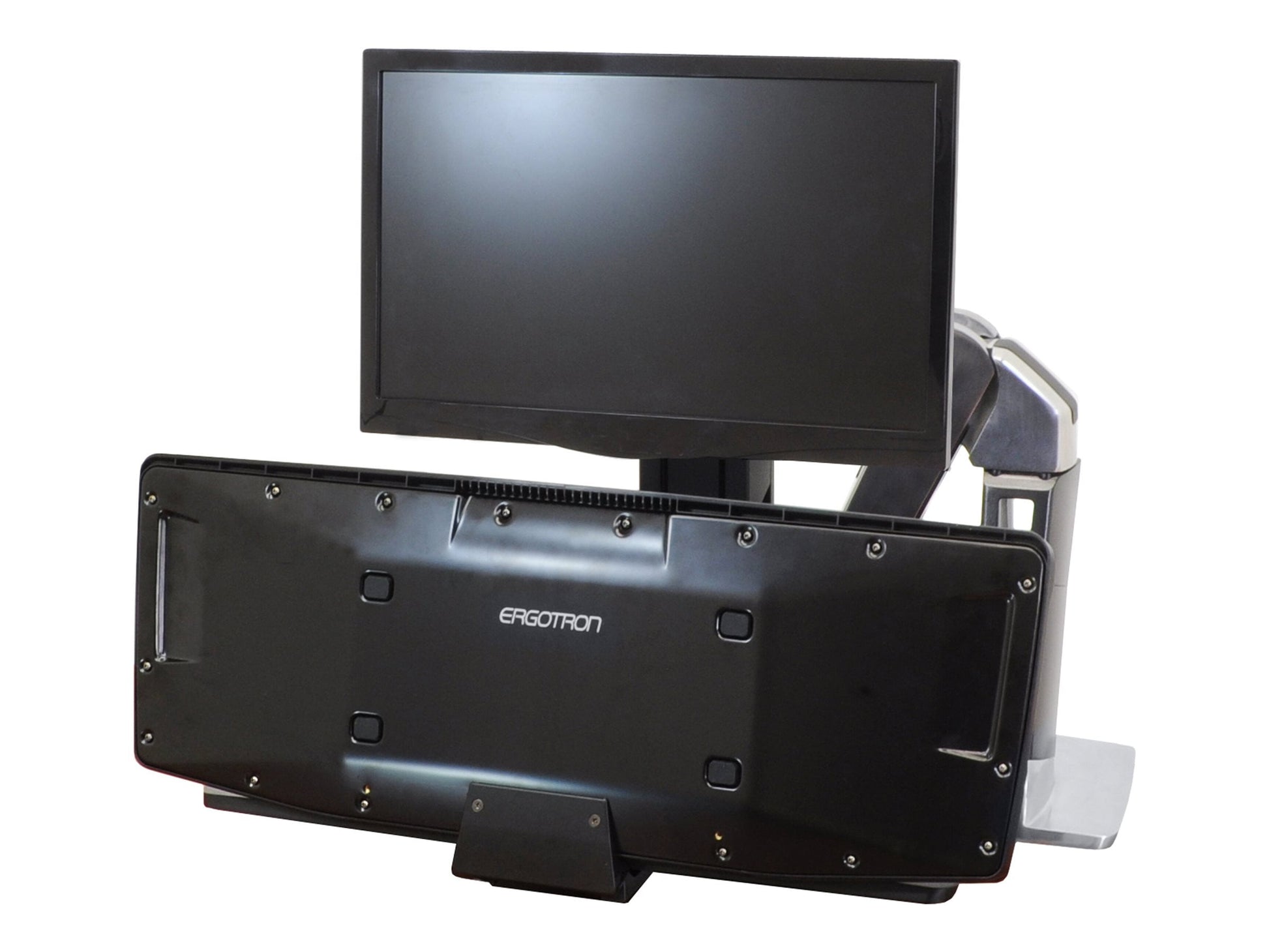 Ergotron - Workfit-A Sit-Stand Workstation W/Worksurface+, LCD LD Monitor, Aluminum/Black - Serious Techies