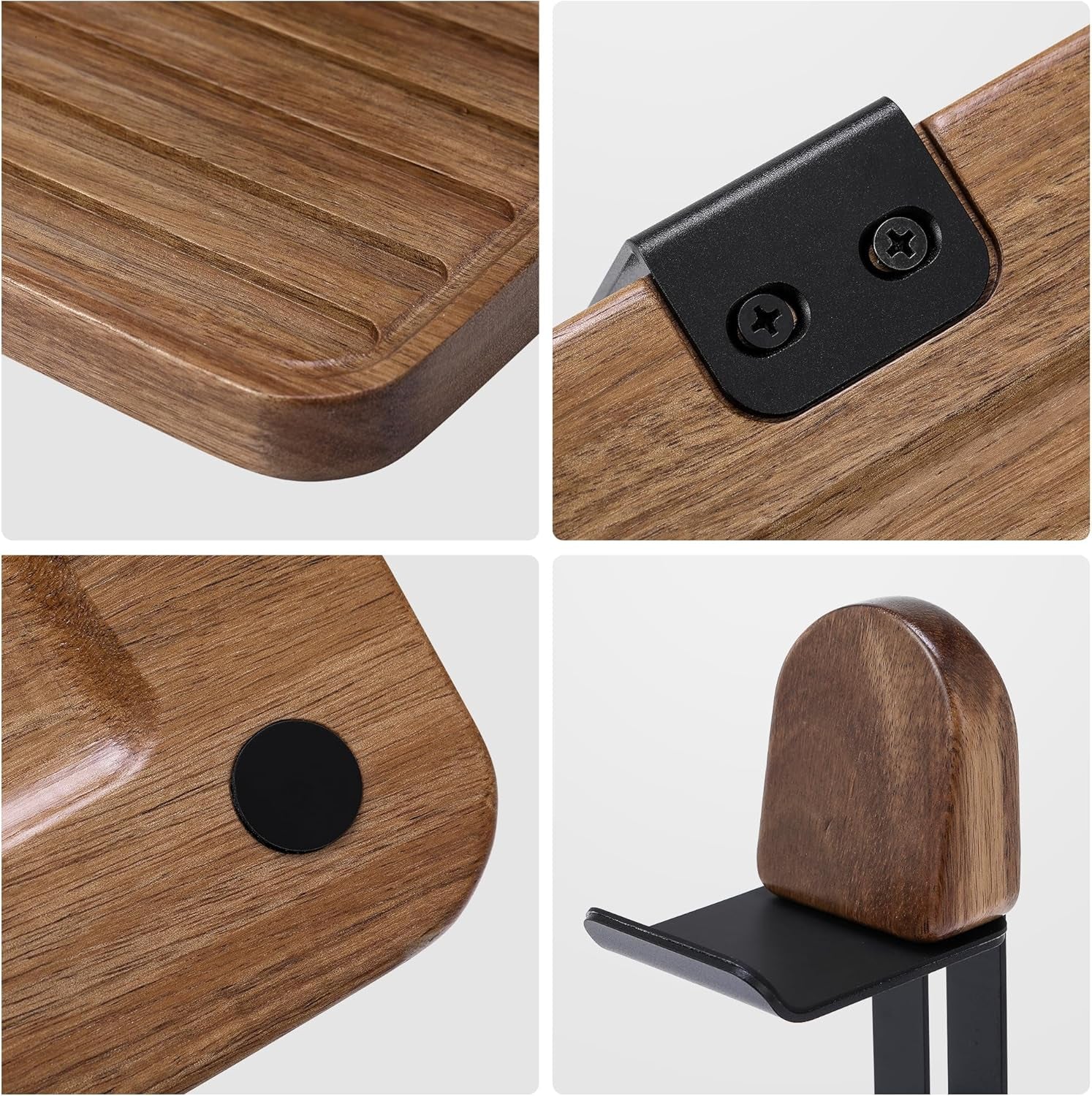  Blingwider - Game Controller Holder 2 Tier,Adjustable Game Controller Stand for Ps/Xbox/Switch/Nintendo,Game Controller Organizer,Accessories Managment on the Desk,Solid Wood,Matte Black - Serious Techies