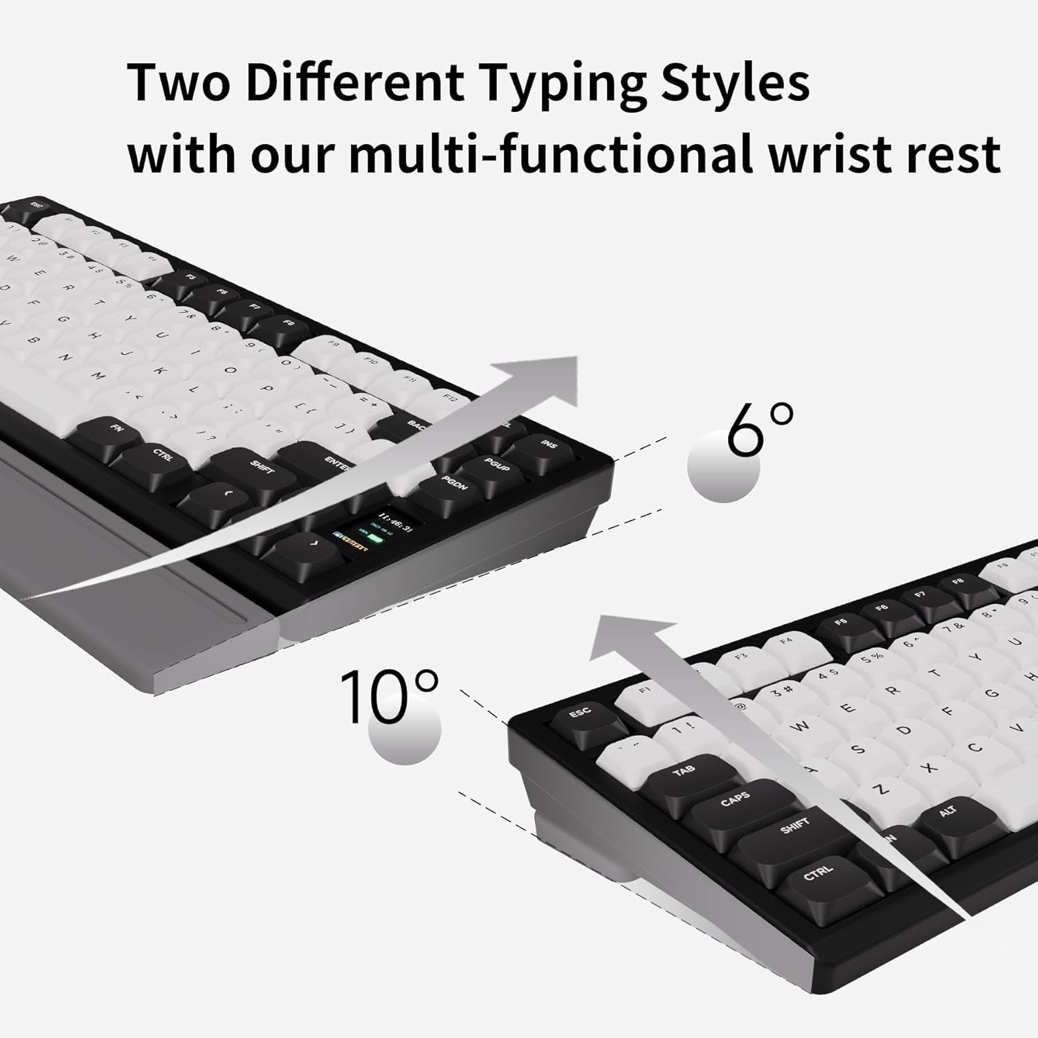Chilkey - ND75 LP Low Profile Aluminum Mechanical Keyboard, 75 Percent Wireless Gaming Keyboard W/Screen, Tri-Mode, Quick Disassembly, RGB Backlit Key Board for Laptop Office PC (Black) - Serious Techies