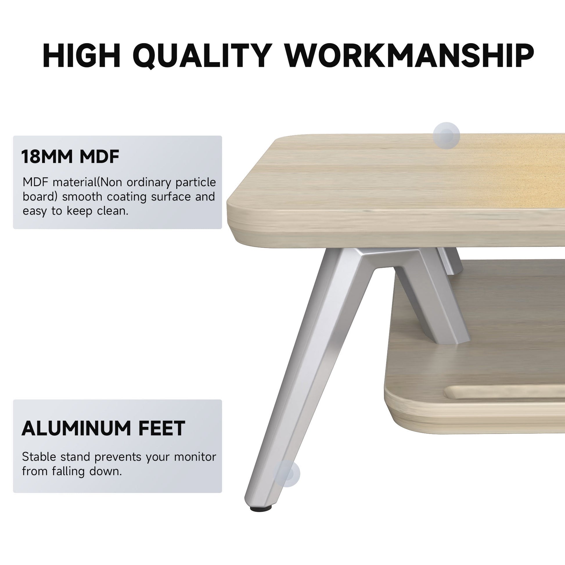 Fenge - Dual Monitor Stand, 42.5 Inch Monitor Riser with 12 Color LED Light for Office Desk - Serious Techies