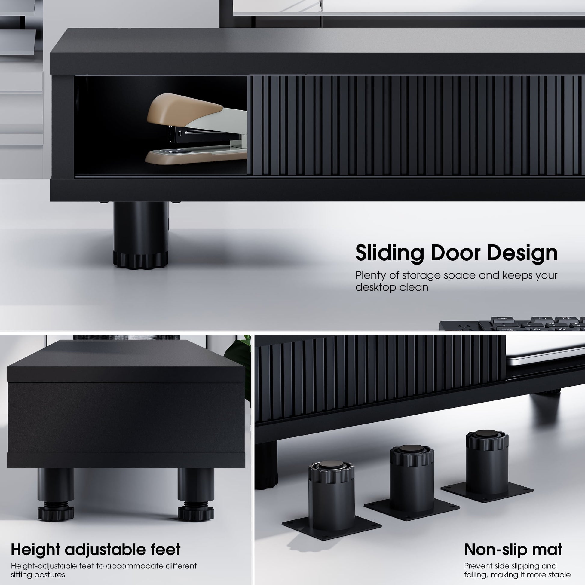 Fenge - Dual Monitor Stand, 42.5Inch Long Monitor Stands Riser for 2 Monitors - Serious Techies
