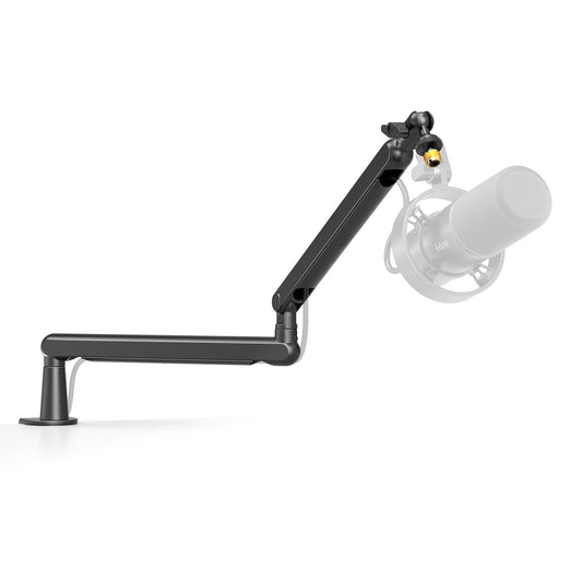 FIFINE - BM88 Low Profile Microphone Boom Arm Stand, Heavy Duty Desk Mic Arm, 29In Adjustable Length with Cable Management, Mount & Adapter for Podcast, Streaming, Gaming - Serious Techies