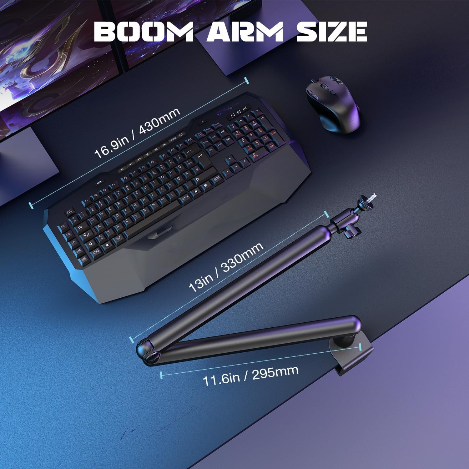 FIFINE - BM88 Low Profile Microphone Boom Arm Stand, Heavy Duty Desk Mic Arm, 29In Adjustable Length with Cable Management, Mount & Adapter for Podcast, Streaming, Gaming - Serious Techies