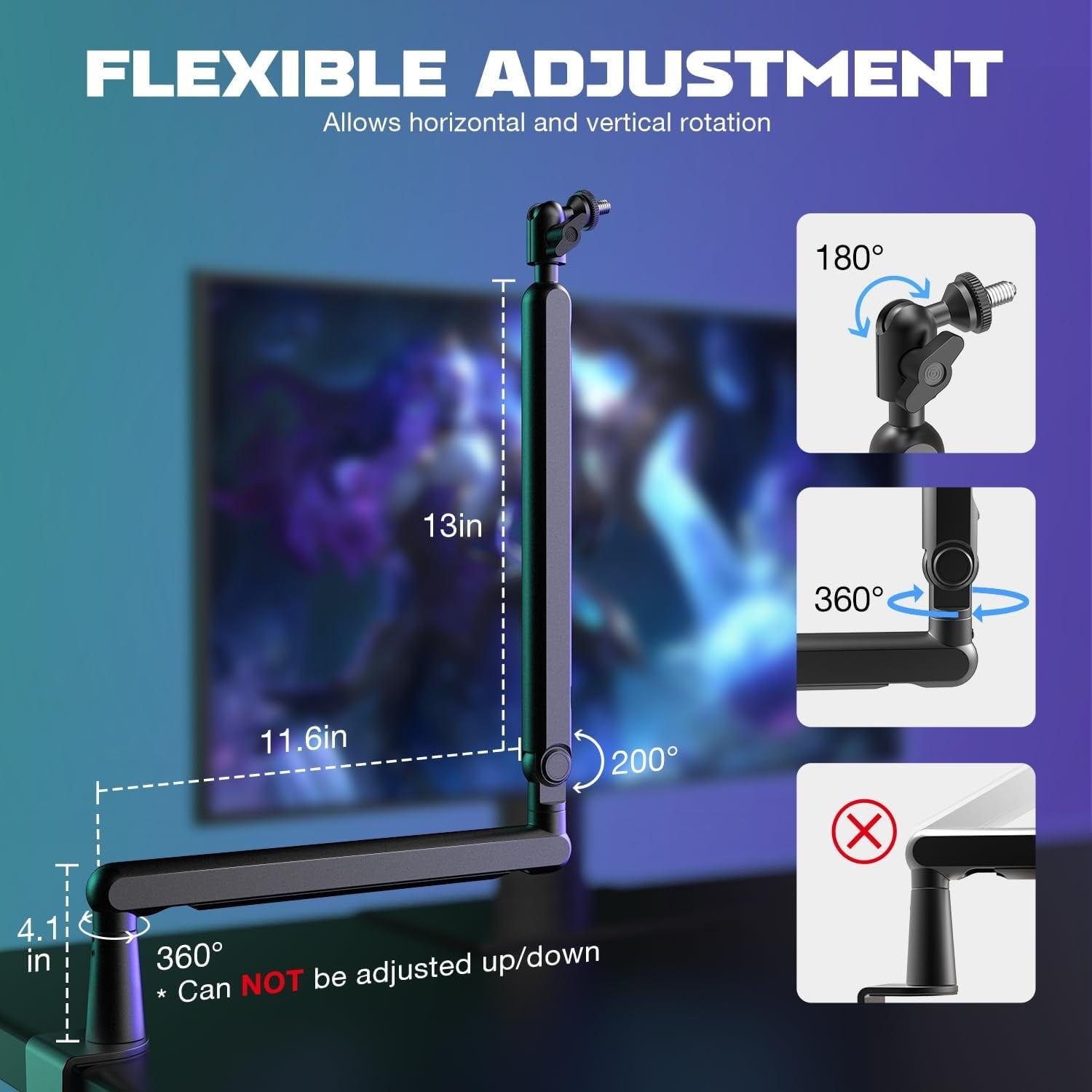 FIFINE - BM88 Low Profile Microphone Boom Arm Stand, Heavy Duty Desk Mic Arm, 29In Adjustable Length with Cable Management, Mount & Adapter for Podcast, Streaming, Gaming - Serious Techies