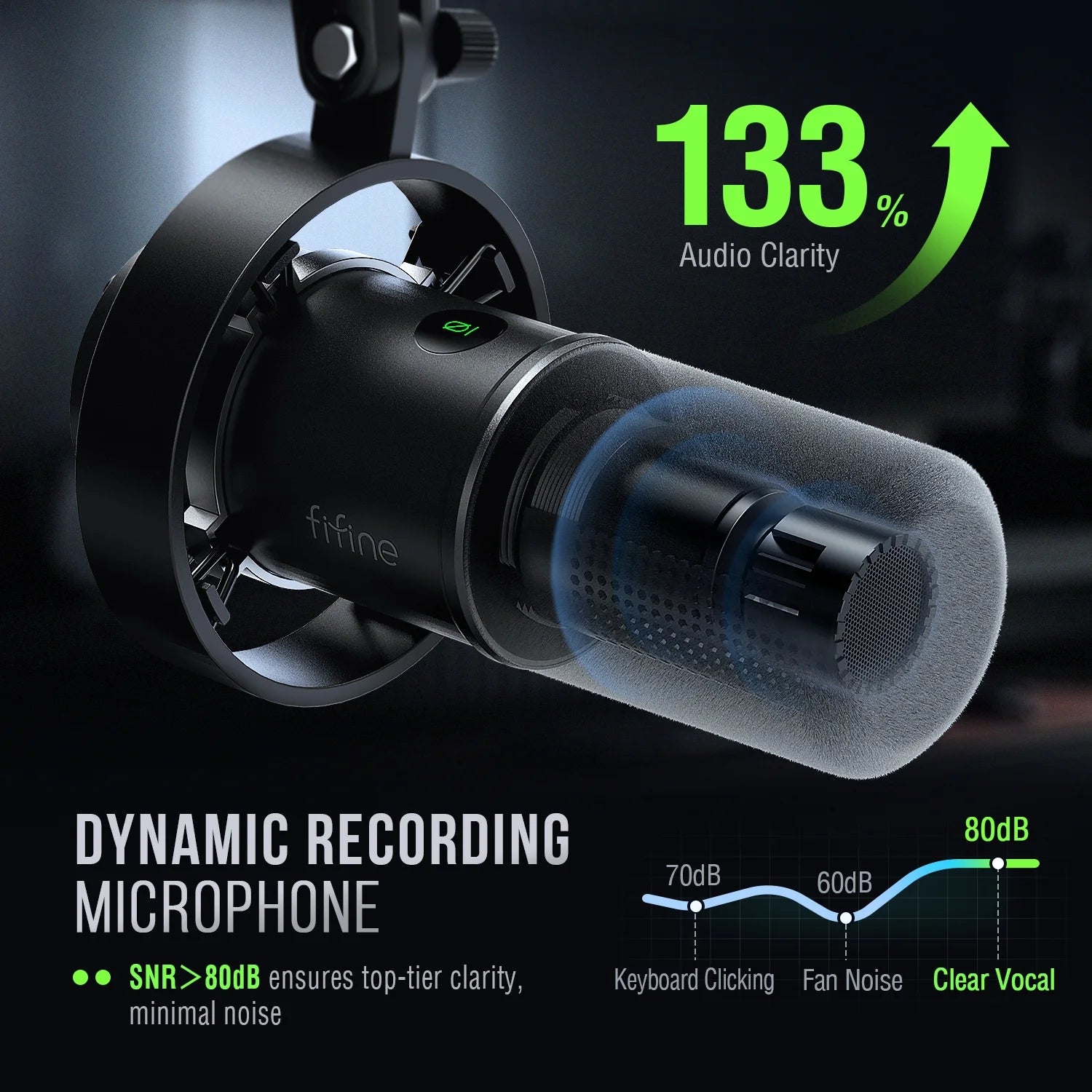 FIFINE - K688 USB XLR Studio Microphone for PC Computer Recording, Podcast Dynamic Microphone for Live Streaming with Headphone Jack, Mute, Gain Control - Serious Techies