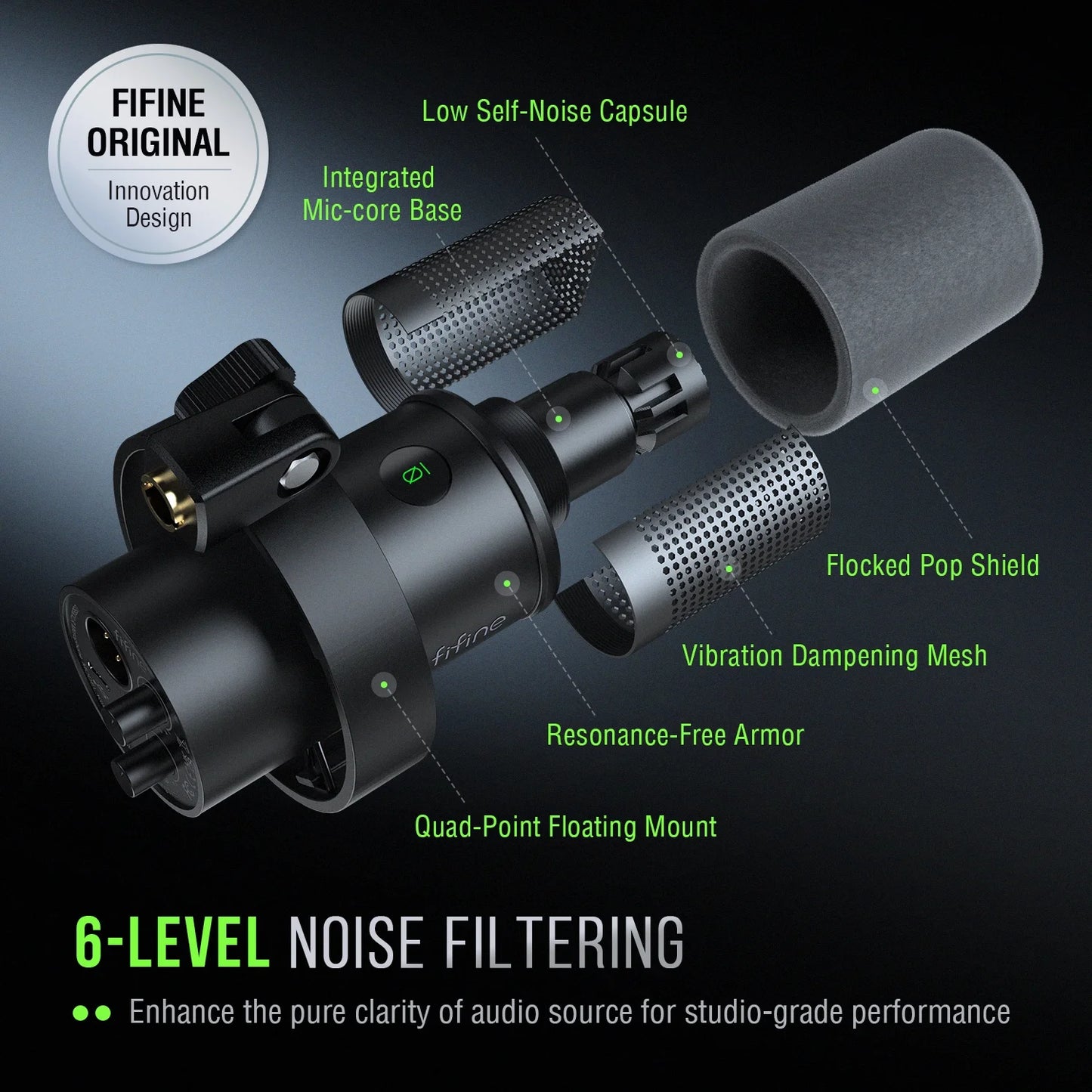 FIFINE - K688 USB XLR Studio Microphone for PC Computer Recording, Podcast Dynamic Microphone for Live Streaming with Headphone Jack, Mute, Gain Control - Serious Techies