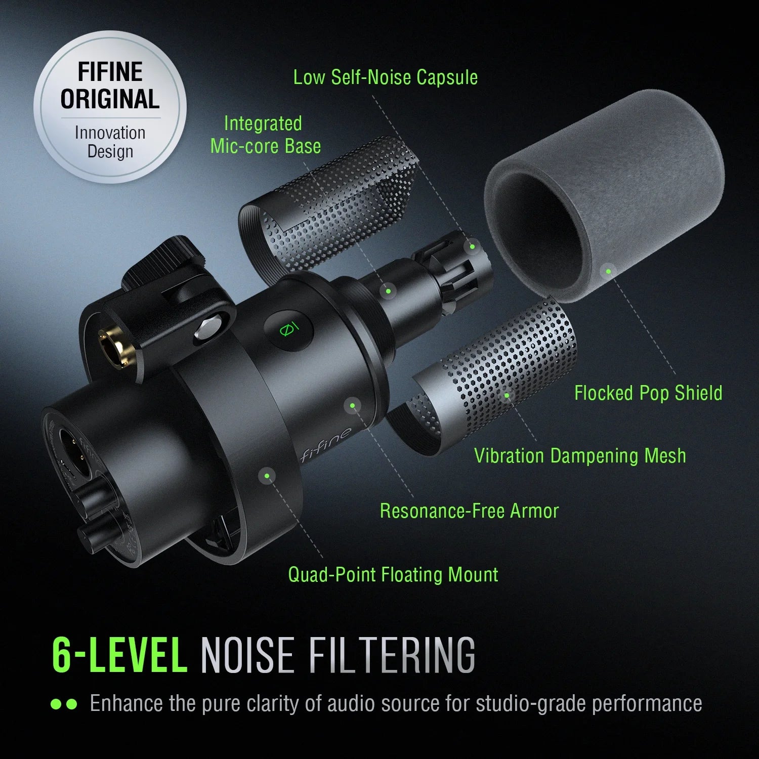 FIFINE - K688 USB XLR Studio Microphone for PC Computer Recording, Podcast Dynamic Microphone for Live Streaming with Headphone Jack, Mute, Gain Control - Serious Techies