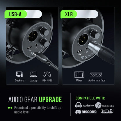 FIFINE - K688 USB XLR Studio Microphone for PC Computer Recording, Podcast Dynamic Microphone for Live Streaming with Headphone Jack, Mute, Gain Control - Serious Techies