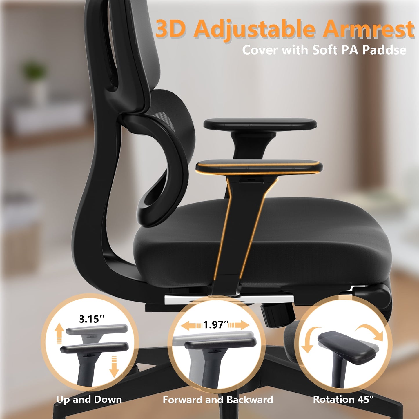 FLEXISPOT - Big and Tall Mesh Office Chair, Computer Desk Chair Adjustable Swivel Chair with Footrest Lumbar Support Headrest and 360°Rotation for Home Office, Black - Serious Techies