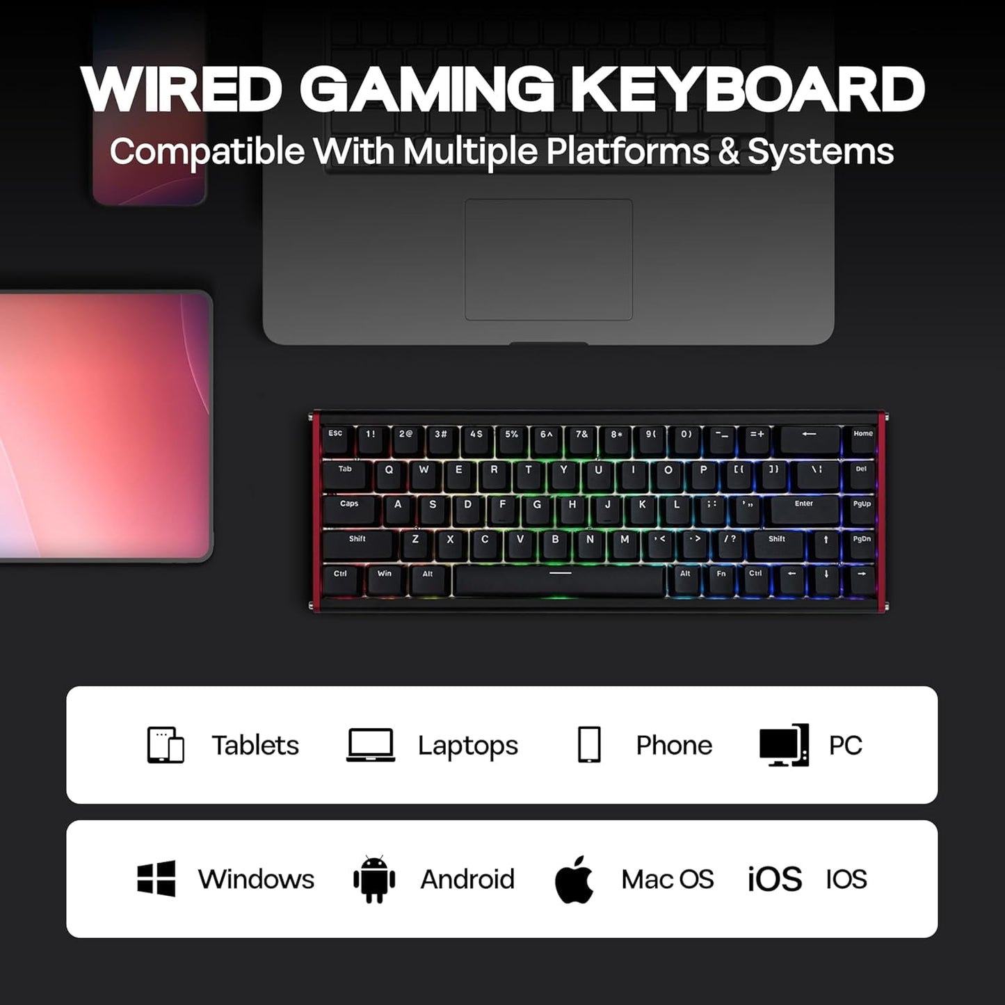 Geekzone - Aluminum Alloy Design- Black - the AJAZZ ALUX 68 HE Series Features a Robust CNC-Anodized Aluminum Alloy Casing with 180 Mesh Sandblasting, Offering a Premium Look and Feel - Serious Techies