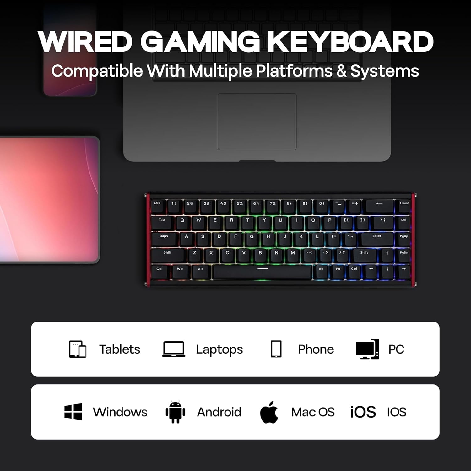 Geekzone - Aluminum Alloy Design- Black - the AJAZZ ALUX 68 HE Series Features a Robust CNC-Anodized Aluminum Alloy Casing with 180 Mesh Sandblasting, Offering a Premium Look and Feel - Serious Techies