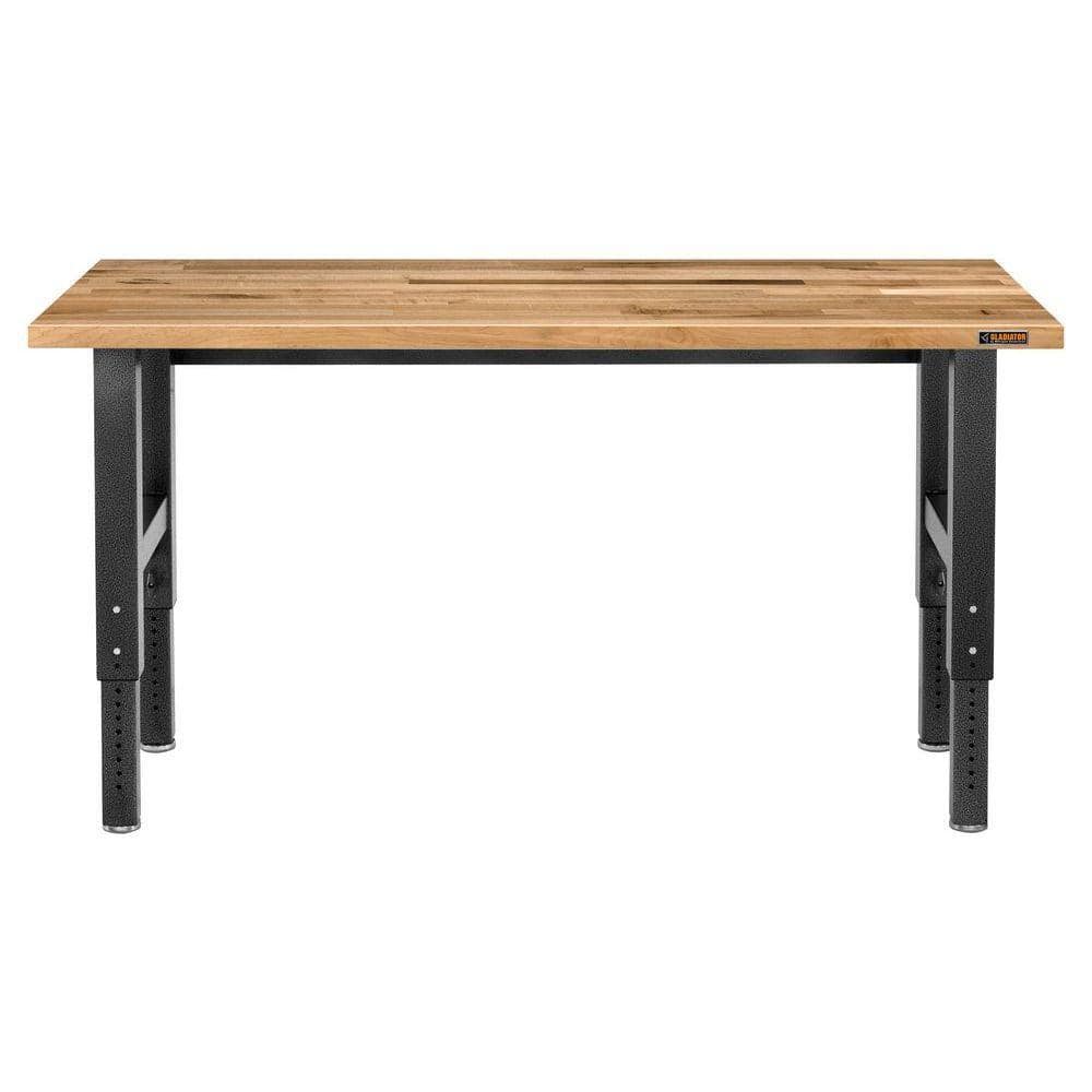 HUSKY - 6 Ft. Adjustable Height Birch Top Workbench - Serious Techies