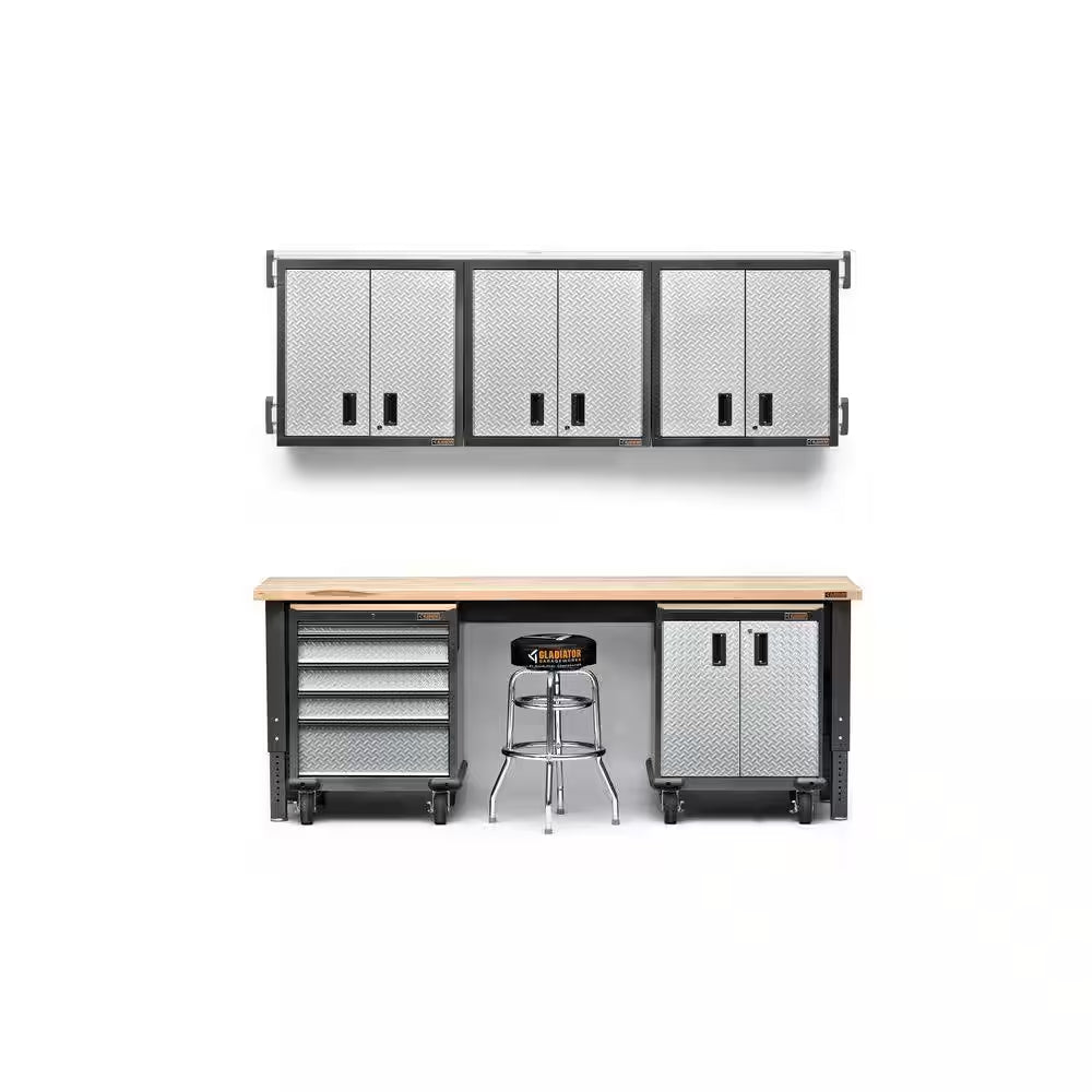 HUSKY - 8 Ft. Adjustable Height Birch Top Workbench - Serious Techies