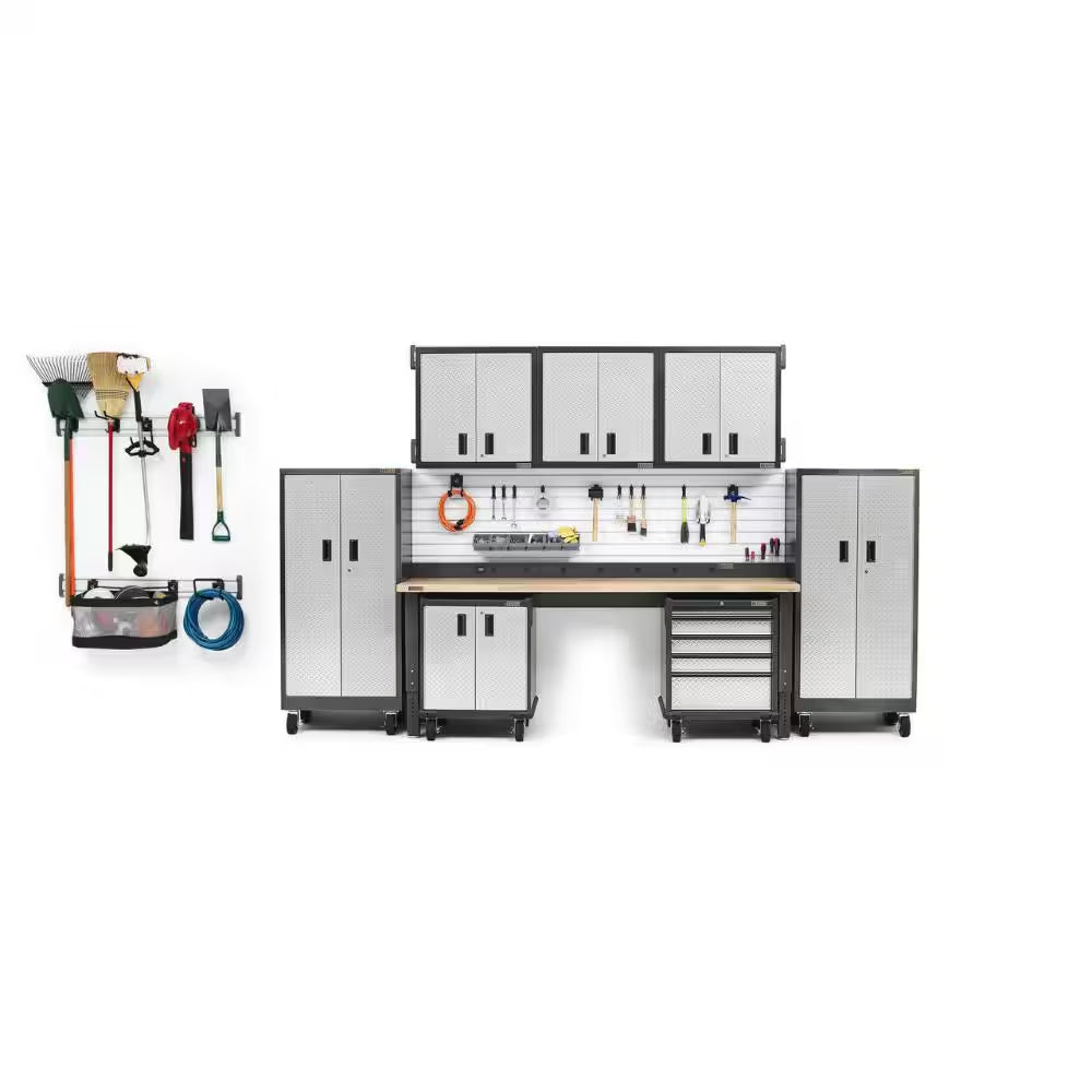 HUSKY - 8 Ft. Adjustable Height Birch Top Workbench - Serious Techies