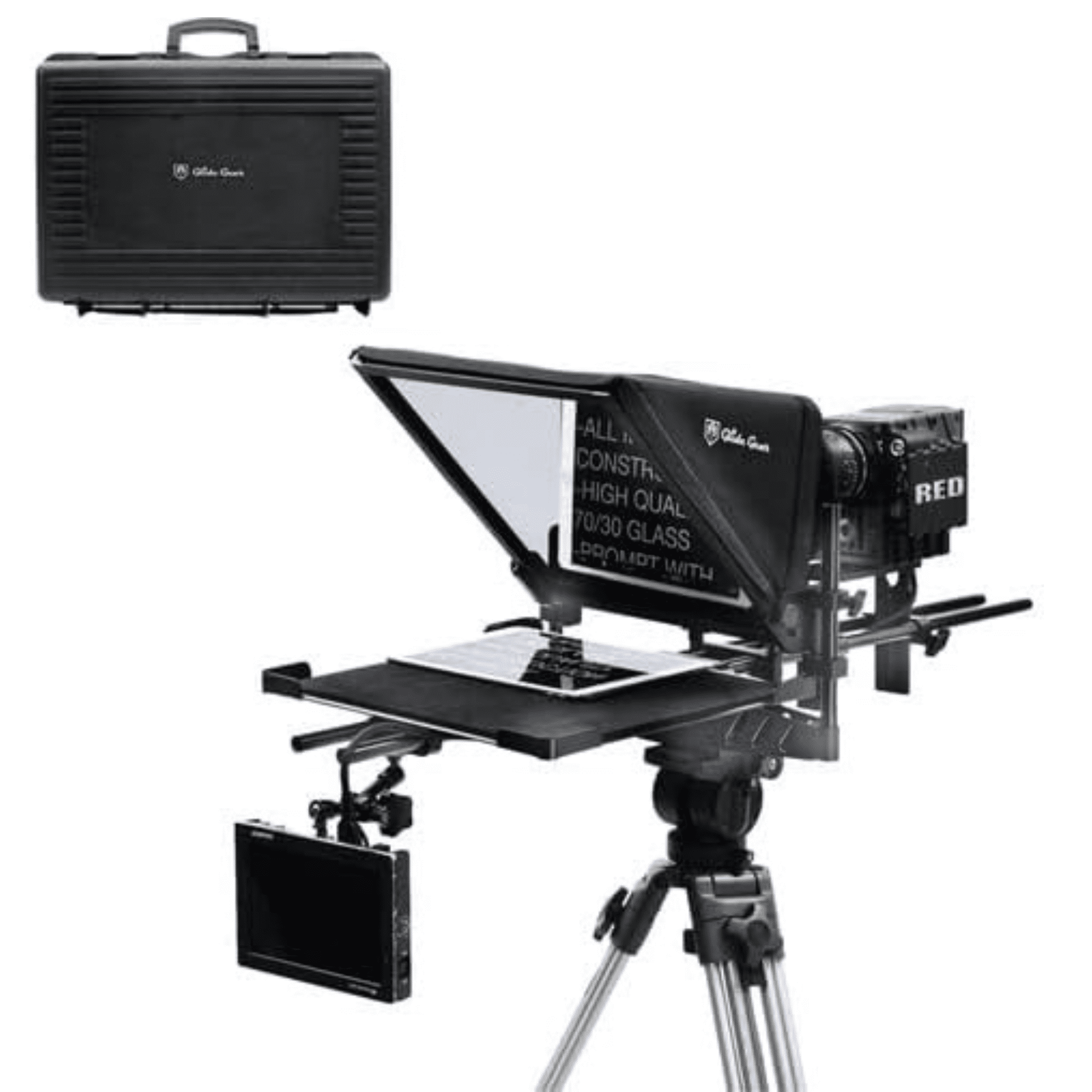 Glide Gear - TMP 1000 Professional Video Camera Tablet Teleprompter, Black - Serious Techies